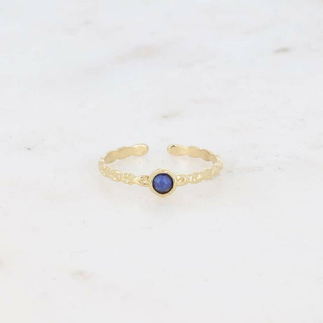 Lydia ring - round natural stone: Onyx - Persora