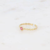 Lydia ring - round natural stone: Onyx - Persora