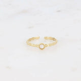 Lydia ring - round natural stone: Onyx - Persora