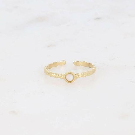 Lydia ring - round natural stone: Onyx - Persora