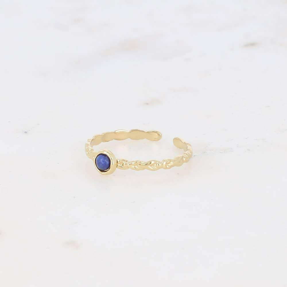 Lydia ring - round natural stone: Onyx - Persora
