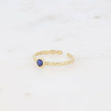Lydia ring - round natural stone: Onyx - Persora