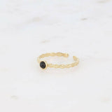 Lydia ring - round natural stone: Onyx - Persora