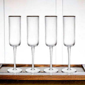 Mikasa Sorrento 4-Piece Crystal Flute Glass Set, 200ml - Persora