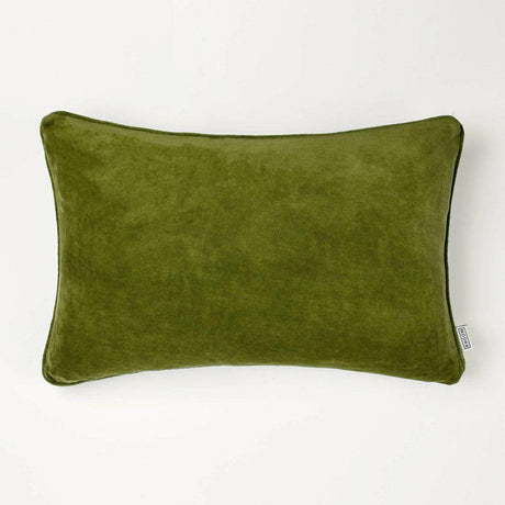 Olive Green Rectangular Velvet Cushion.