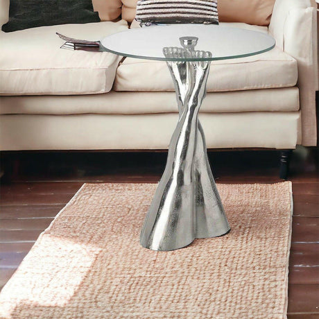 Silver Crossed Leg Side Table.