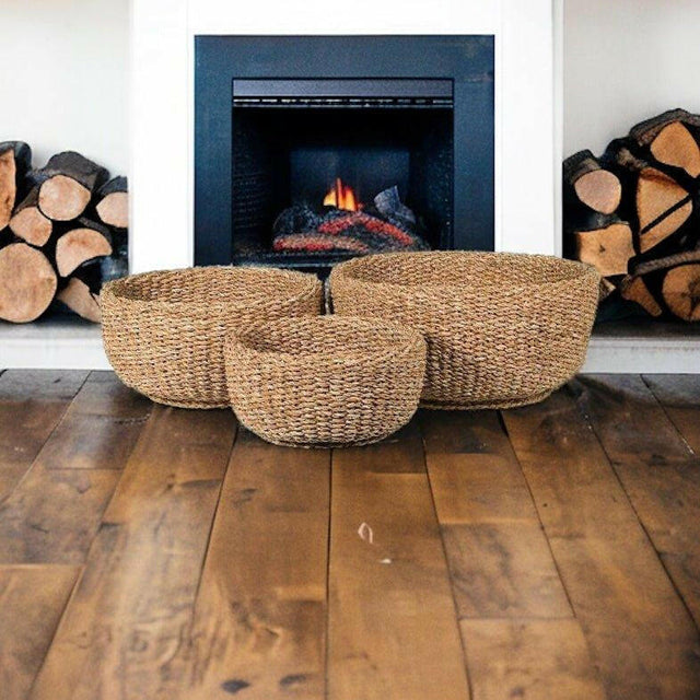 Small Round Woven Basket.