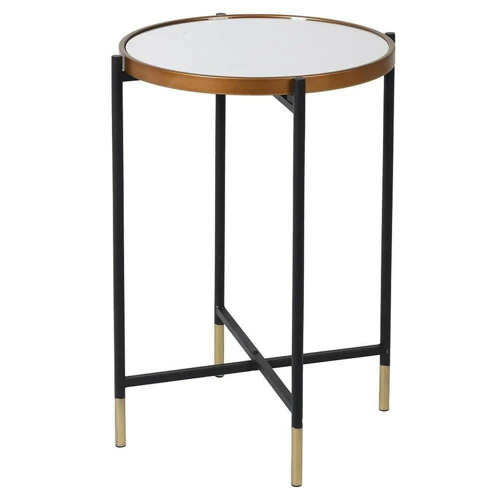 Tall Mirror Topped Side Table.