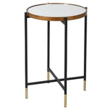 Tall Mirror Topped Side Table.