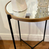 Tall Mirror Topped Side Table.