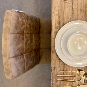 Tan Brown Suede Dining Chair.