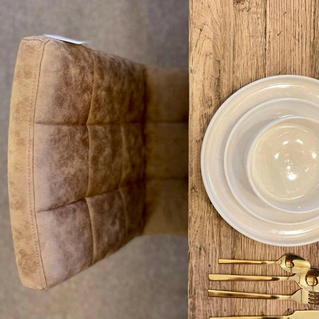 Tan Brown Suede Dining Chair.