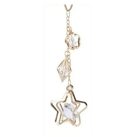 Vintage Gold Metal Crystal Bauble with Stars.