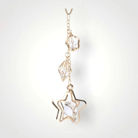 Vintage Gold Metal Crystal Bauble with Stars.