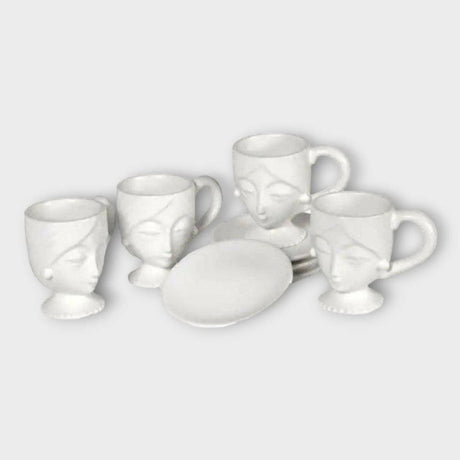 White Face Cup and Saucer.