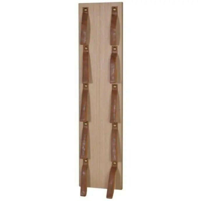 Wood and Faux Leather Strap Bottle Holder.