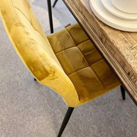 Yellow Suede Dining Chair.