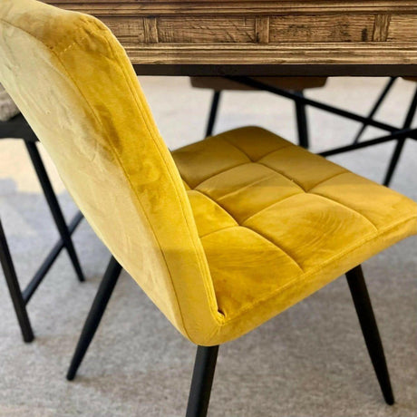 Yellow Suede Dining Chair.